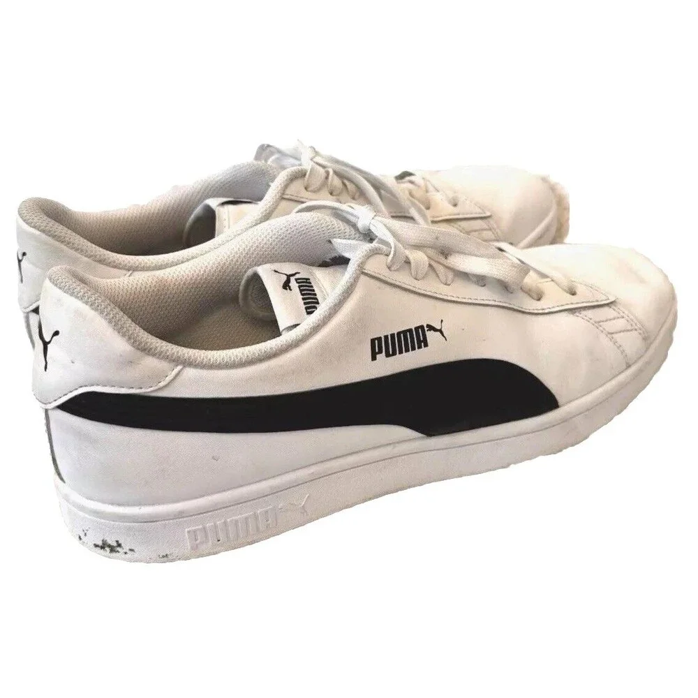 Puma Smash V2 Lace Up Athletic Running Shoe‎ Mens Size 14 365215 01 White Black